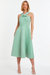 Scuba Halter Neck Skater Midi Dress - Green