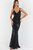 Sequin Cross Back Evening Dress - Black