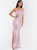 Sequin Strappy Evening Dress - Pink