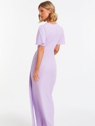 Short Sleeve Wrap Maxi Dress