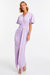Short Sleeve Wrap Maxi Dress - Purple
