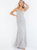 Silver Beaded Fishtail Maxi Dress - Metallic