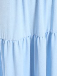 Textured Jersey Tiered Maxi Dress