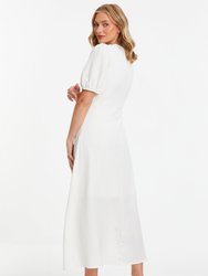 Textured Woven Knot Front Midaxi Dress