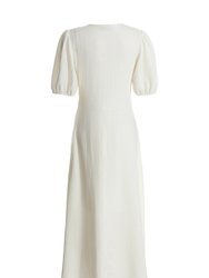 Textured Woven Knot Front Midaxi Dress