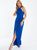 Tie Neck Keyhole Detail Maxi Dress - Blue