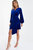 Velvet Wrap Sash Bodycon Dress - Blue