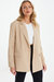 Woven Oversized Double-Breasted Tailored Blazer - Camel