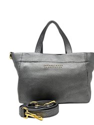 Eva Gunmetal Leather Mini Tote Bag