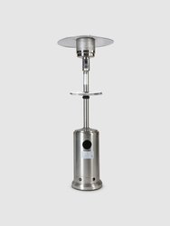 46000 BTU Mushroom Outdoor Patio Heater with Round Side Table - Silver