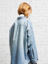 Long Sleeve Button-Up Vintage Blue