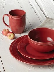 Cucina Dinnerware 16-Piece Stoneware Dinnerware Set - Cranberry Red