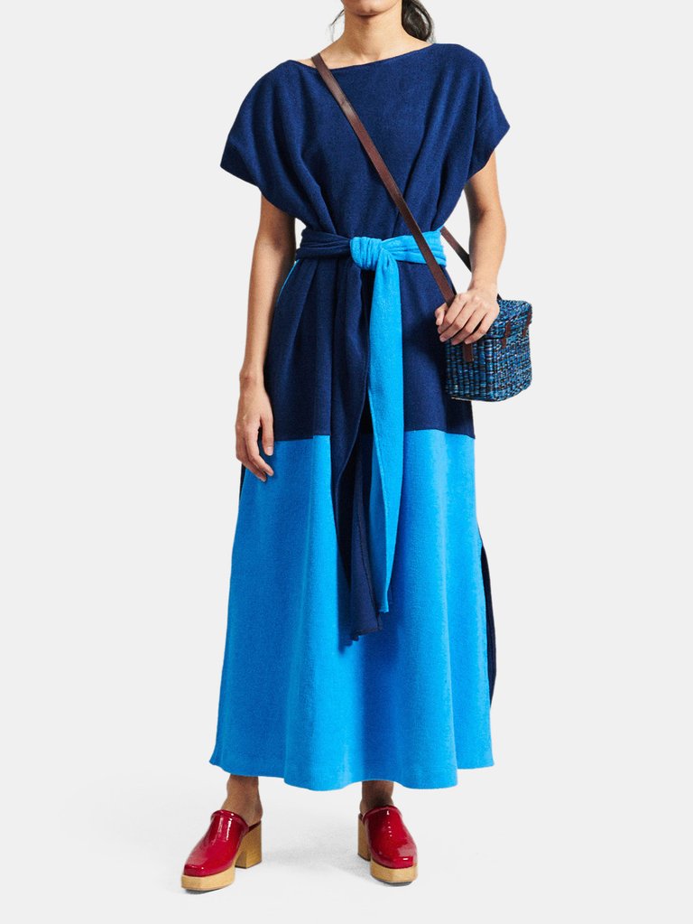 Lacerne Boatneck Dress - Indigo-Lapis