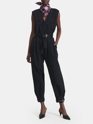 Sahara V-Neck Jumpsuit - Black