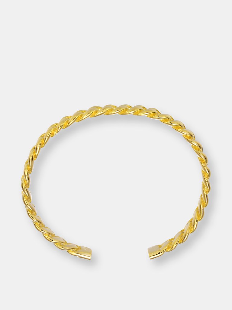 14k Gold colored Chain Cuff Bracelet