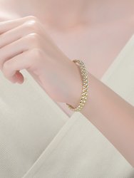14k Gold colored Chain Cuff Bracelet