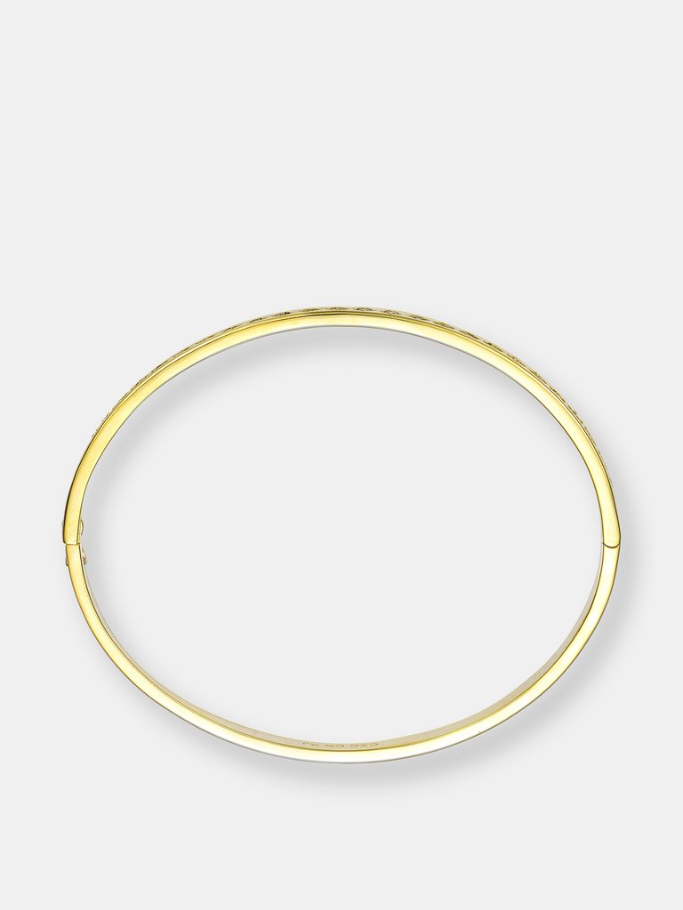 14k Gold Colored Cubic Zirconia Bangle Bracelet