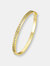 14k Gold Colored Cubic Zirconia Bangle Bracelet - Gold
