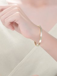 14k Gold Colored Cubic Zirconia Bangle Bracelet