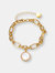 14k Gold colored Cubic Zirconia Chain Bracelet - Gold