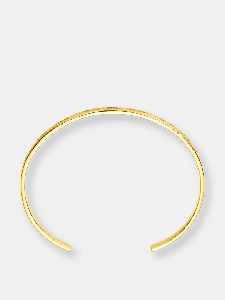 14k Gold colored Cubic Zirconia Cuff Bracelet