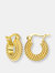14k Gold Plated Bead Hoop
