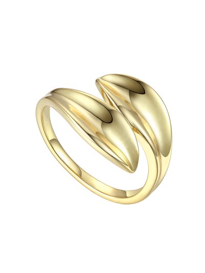 Rachel Glauber 14k Gold Plated Bypass Petal Wave Ring product