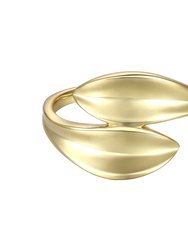 14k Gold Plated Bypass Petal Wave Ring