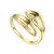 14k Gold Plated Bypass Petal Wave Ring - Gold