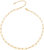 14k Gold Plated Cable Link Chain Adjustable Necklace - Gold