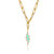 14K Gold Plated Cubic Blue Zirconia Charm Necklace - Gold/Blue