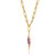 14K Gold Plated Cubic Purple Zirconia Charm Necklace