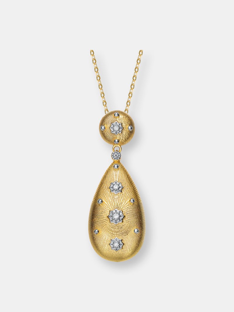 14k Gold Plated Cubic Zirconia Pendant Necklace - Gold