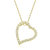 14k Gold Plated Diamond Cubic Zirconia Ribbon Heart Halo Floating Pendant Necklace - Gold