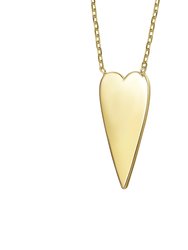 14k Gold Plated Elongated Modern Shiny Heart Layering Necklace