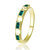 14K Gold Plated Emerald Cubic Zirconia Band Ring - Gold/Green