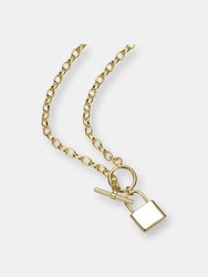 14k Gold Plated Locket Charm Necklace