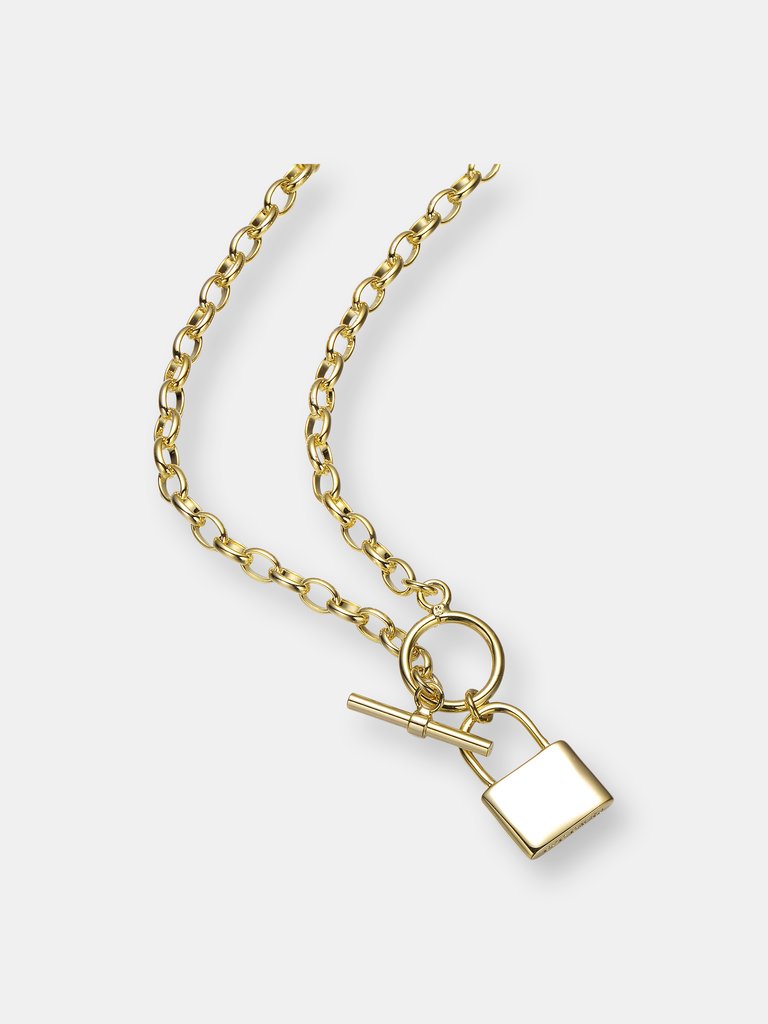 14k Gold Plated Locket Charm Necklace