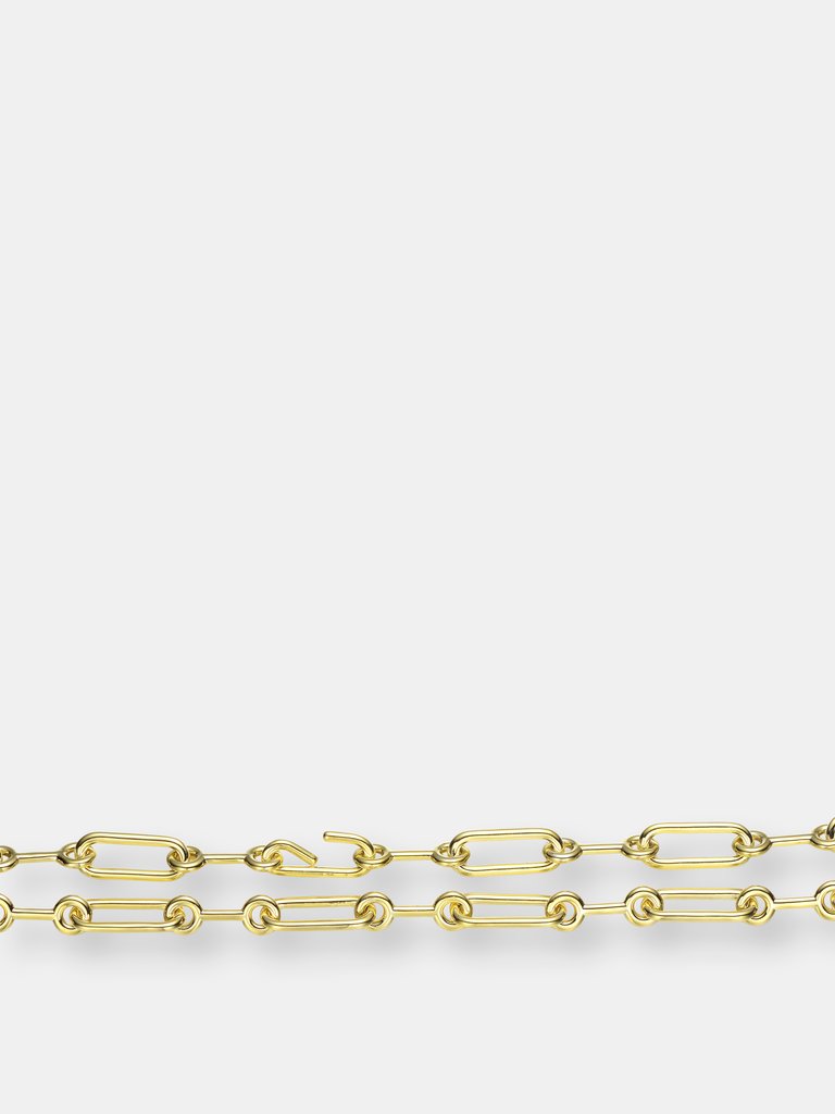 14k Gold Plated Two Ornament Design Chain Necklace