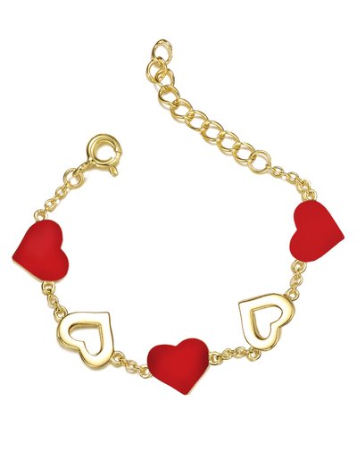 Rachel Glauber 14k Yellow Gold Plated Forever Heart Toddler Bracelet, Adjustable In Length product