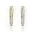 14k Yellow Gold Plated with Clear Cubic Zirconia U-Shaped J-Hoop Latch Back Earrings