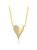 14k Yellow Gold Plated With Cubic Zirconia Broken Cracked Zig-Zag Half & Half Stolen Heart Pendant Necklace