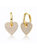 14K Yellow Gold Plated With Cubic Zirconia Heart Dangle Infinity Hoop Drop Earrings - Gold