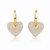 14K Yellow Gold Plated With Cubic Zirconia Heart Dangle Infinity Hoop Drop Earrings