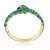 14k Yellow Gold Plated With Emerald Cubic Zirconia Green & Blue Enamel 3D Serpent Coiled Bypass Wrapped Bangle Bracelet