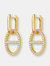 14k Yellow Gold Plating with Clear Cubic Zirconia Drop Earrings