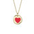 Children's 14k Gold Plated With Red Heart Enamel Medallion Pendant Necklace - Gold
