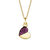 Children’s 14k Yellow & Black Gold Plated With Ruby Cubic Zirconia Mini Heart Pendant Necklace - Gold/Red