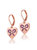 Children's 18k Rose Gold Plated Ribbon Crafted On Heart Drop Earrings