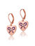 Children's 18k Rose Gold Plated Ribbon Crafted On Heart Drop Earrings